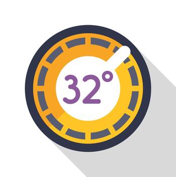 Thermostat dial icon showing temperature setting vector