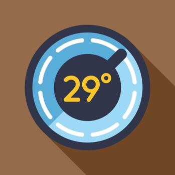 Thermostat adjusting temperature showing twenty nine degrees celsius vector