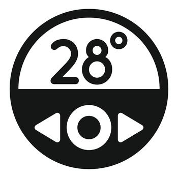 Thermostat icon showing temperature control settings vector