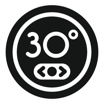 Adjusting rotation angle and measurement settings icon vector