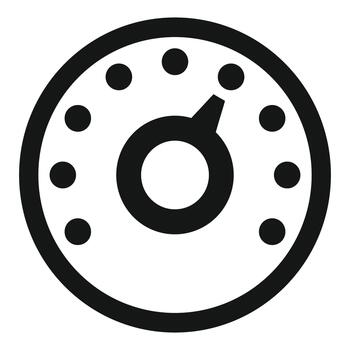 Round gauge icon indicating a setting or level vector