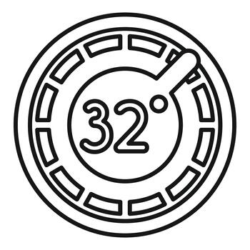 termostato marcar icono demostración 32 grados temperatura vector