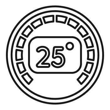 A black and white image of a clock with the number 25 vector