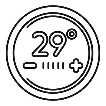 Smart thermostat line icon displaying temperature control vector