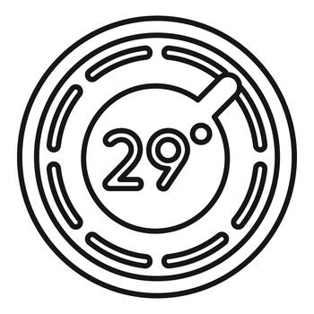 Smart home system displaying 29 degrees temperature vector