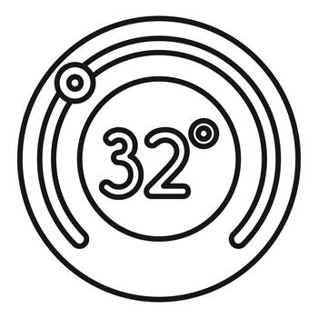 Thermostat dial showing temperature setting icon vector