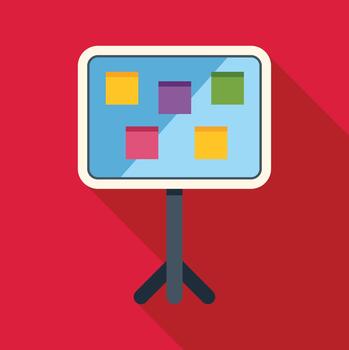 pizarron con pegajoso notas planificación presentación lluvia de ideas vector