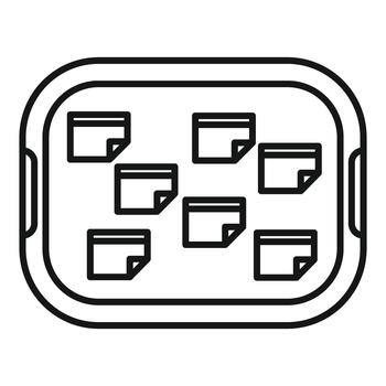 Task board showing sticky notes for planning and organization vector