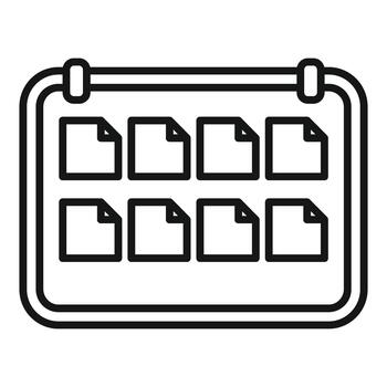 calendario tablero demostración múltiple documento archivos organizando datos vector