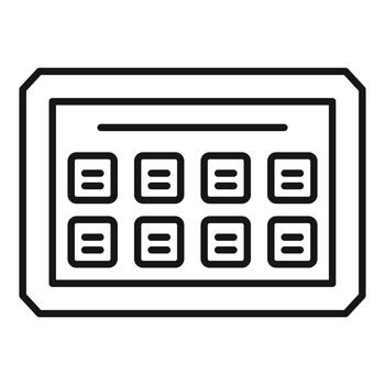 Calculator display showing basic math operation keys vector