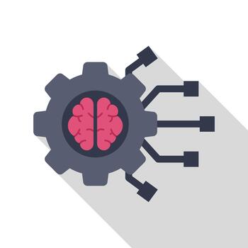 cerebro engranaje Procesando datos en artificial inteligencia tecnología vector