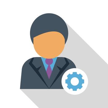 Business user profile setting up account configuration vector