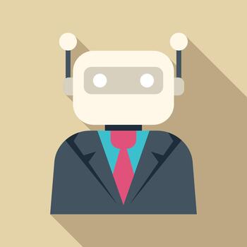 robot asistente vistiendo negocio traje representando ai vector