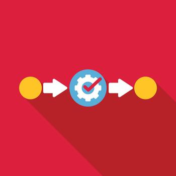 Workflow process complete with approved settings diagram vector