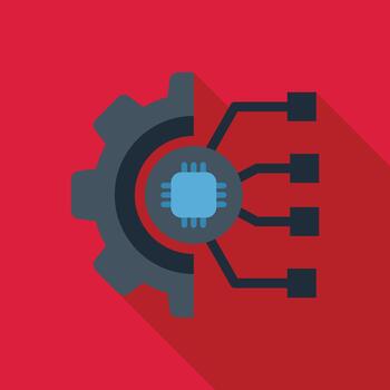 engranaje y pastilla representando tecnología y Procesando vector