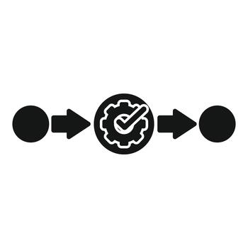 automatizando proceso flujo de trabajo con terminado tarea marca de verificación icono vector