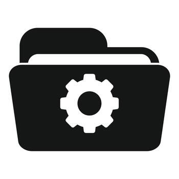Folder icon showing file settings and configuration vector
