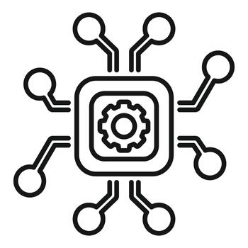 Cpu processing data icon representing technology vector
