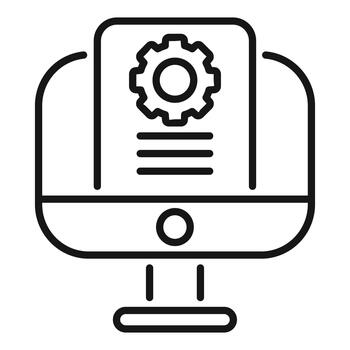Computer screen showing system settings and configuration vector