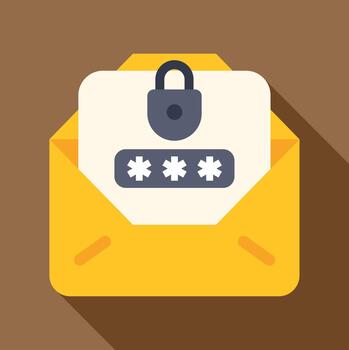 Email security protecting confidential message with password vector