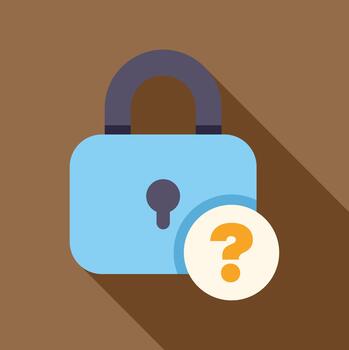 candado con pregunta marca preguntando para ayuda o seguridad vector