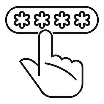 mano entrando contraseña para datos acceso seguridad vector