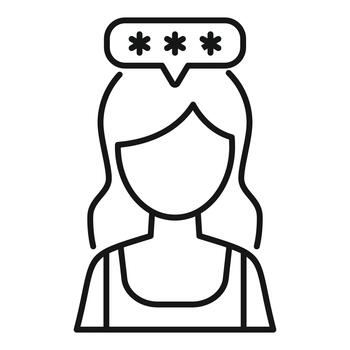 Woman thinking password, login authentication, user security vector