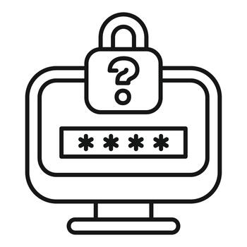 Password security login forgotten question mark icon vector