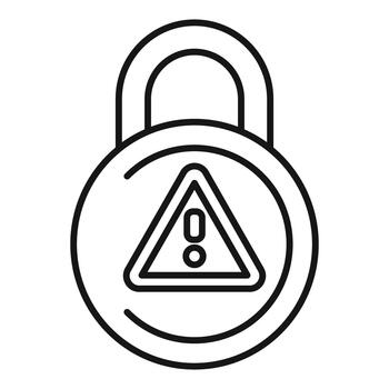 Padlock icon showing security warning alert vector