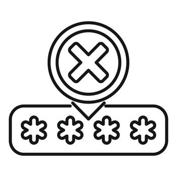 Password login error access denied security failure icon vector