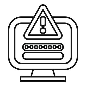 Computer monitor displaying password error warning alert vector