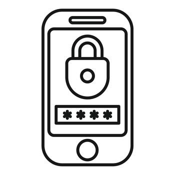 teléfono inteligente mostrando candado y contraseña proteger datos seguridad vector