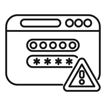 Login password security warning message on browser vector
