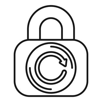 candado con actualizar flecha icono para seguridad vector