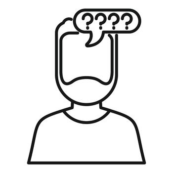 Man having confusion or memory loss thought vector