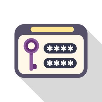 Password login security screen with key icon vector