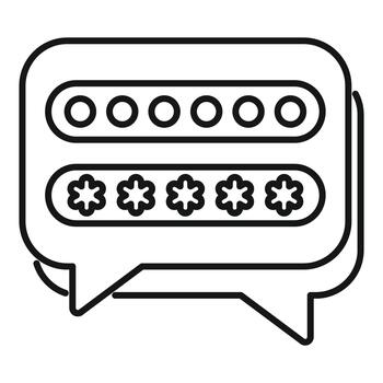 Chat message showing password and security input fields vector