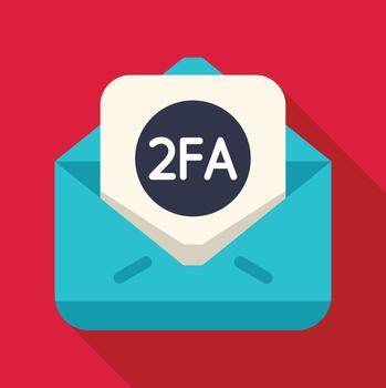 Two factor authentication email security code verification process vector