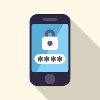 teléfono inteligente identificando seguro iniciar sesión contraseña para en línea intimidad vector