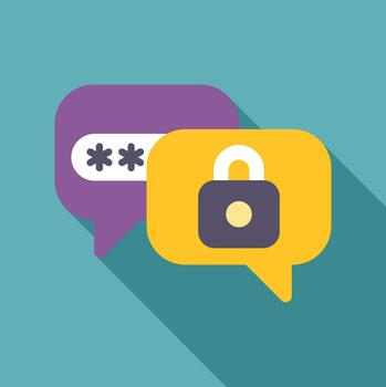 seguro mensajería contraseña proteger charla comunicación vector