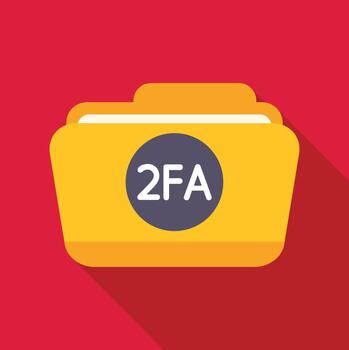 Folder icon displaying two factor authentication security concept vector