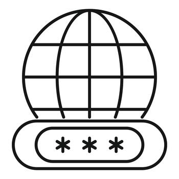Global internet security access login password icon vector
