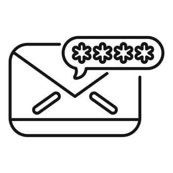 Email security with password protected access icon vector