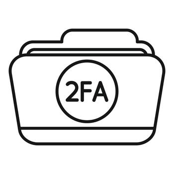 Folder icon representing two factor authentication security vector