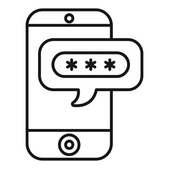 Smartphone displaying password message for online security vector