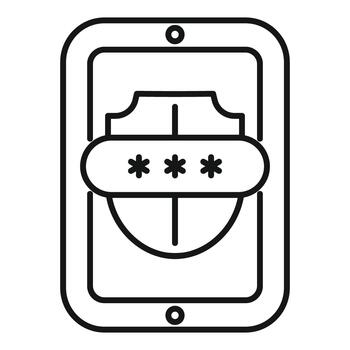 teléfono inteligente mostrando contraseña y seguridad proteger icono vector