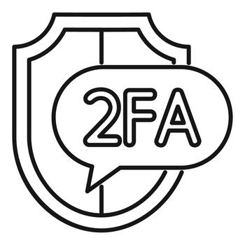 Two factor authentication security shield icon concept vector