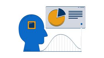 ai prognostisering och data driven insikter klotter animation. prediktiv analyser. artificiell intelligens analyserar Diagram animerad 2d platt tecknad serie begrepp, vit bakgrund. 4k rörelse grafisk video