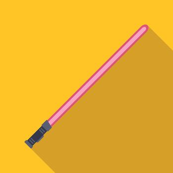 Single laser sword flat design icon with a long shadow vector