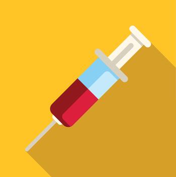 Syringe preparing for injection with blood testing vector